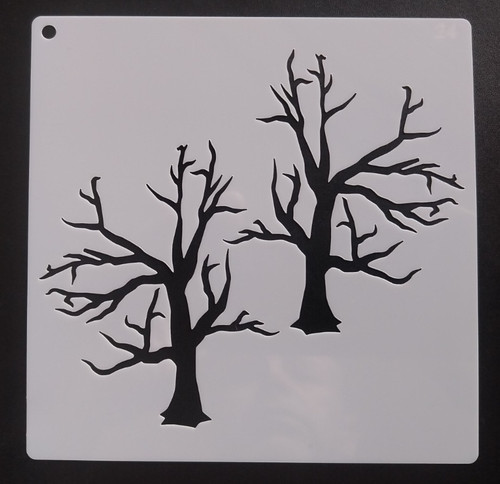 Trees stencil 13cm - trees, x
