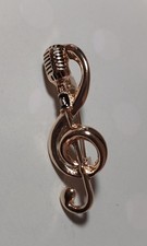 Treble Clef Microphone Brooch