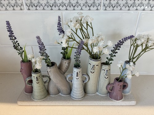 Petite pottery faces glazed - petite,