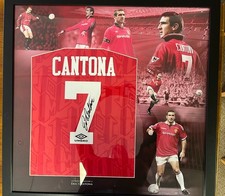 Eric Cantona Manchester United Montage Signed Shirt Framed Inc COA