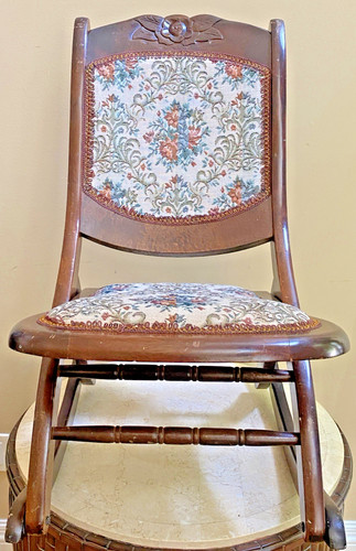 Folding antique wood rocking - folding,