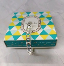 Stella And Dot Silver Tone Open Cage Style Cuff Bracelet BNIB