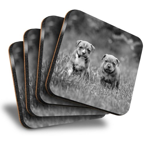Set square coasters bw - set,