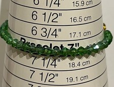 Green Crystal Bead Bracelets with Gold or Silver Plated Clasps