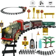 Toy Train Set for Kids Illuminated Electric Locomotive Cargo Sounds LED Light UK