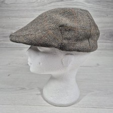 Vintage Herbert Johnson Tweed 100% Wool Flat Cap Grey Size 7 1/4 59cm