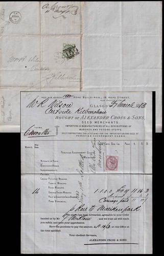 1883 glasgow posted - ½d,