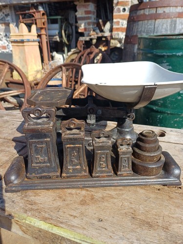 Antique cast iron shop scales - cast,