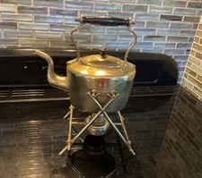 Antique brass spirit kettle by