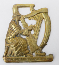 Brass Horse Brass Harper Playing Celtic Harp With Motto We'le Keep A Welcome
