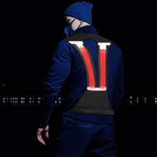 Black LED vest USB battery