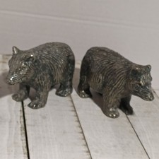 Vintage Pewter Metal Bear Salt