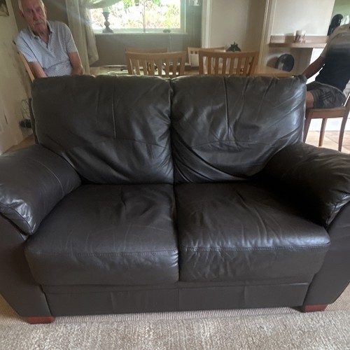 Brown leather seater - 2, sofa