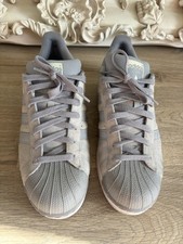 Adidas Superstar Light Grey Suede Men’s Trainers Rare Size Uk 9 Reflective 
