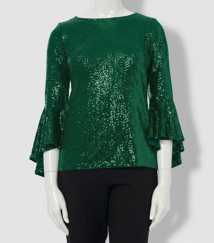 Msk women green - green, sequined