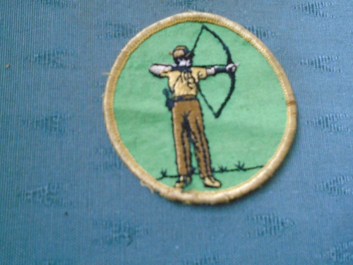 Vintage archery cloth badge - cloth,