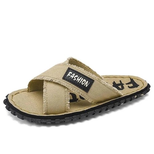 Men canvas slide - slide, slippers