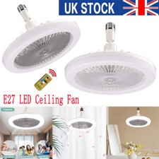 E27 LED Ceiling Fan Light Dimmable Bedroom Chandelier Lamp Remote Control Modern