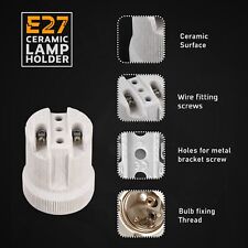 CERAMIC Porcelain ES27 E27 EDISON SCREW Heat Bulb Type 2 Lamp Holder