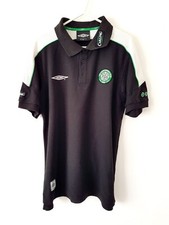 Celtic Polo Shirt. Medium. Original Umbro. Black Adults Football Top Only M.