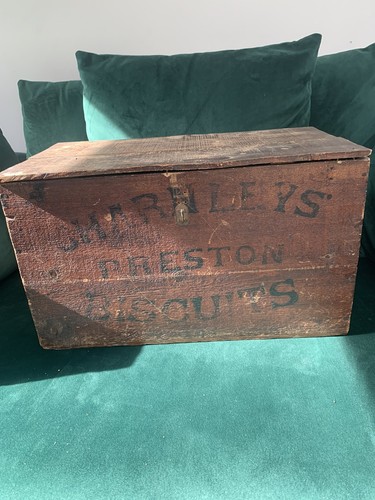 Antique wooden biscuit box - wooden,