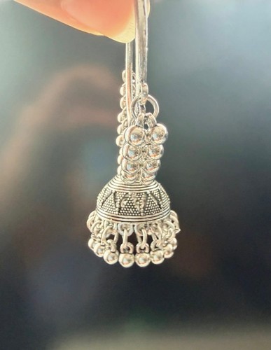Jhumka earrings silver - jhumka,