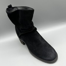 Next Ankle Boots Slouch Suede Black Pull On Womens Uk 6