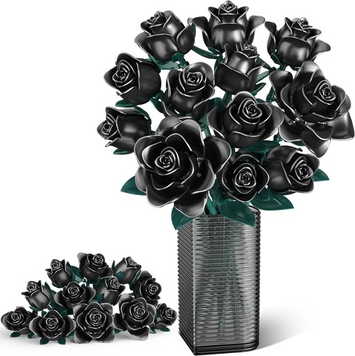 634 pcs black rose building - rose,