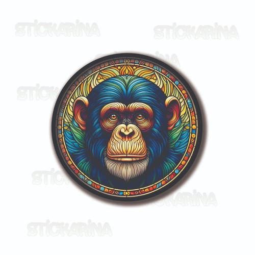 Vinyl sticker chimpanzze - sticker,