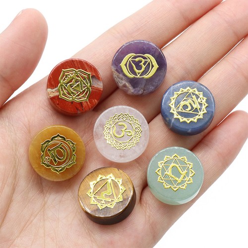 7pc chakra palm stones - palm,