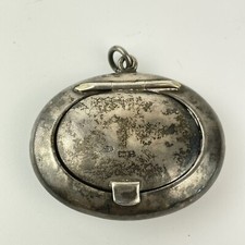 Antique Solid Silver Small Compact 5.8cm X 4.2cm Frank Banks Dents