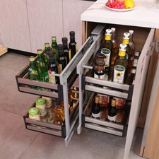 Kitchen Cabinet Corner Pull Out Basket Chrome Sofe Close Storage Unit Cupboard