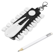 Golf Tee Holder Rack Bundle with 12Pcs Tees, Pencil & Divot Tool | Free UK P&P