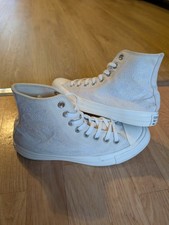 Converse All Star Chuck Taylor Cream white wedding embroidered high top shoes