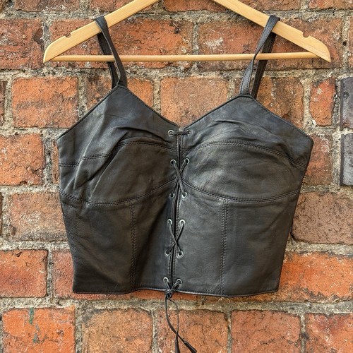 Leather black corset style - leather,