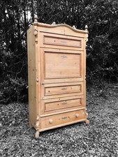 Vintage Pine Hall Cupboard Children’s Wardrobe Armoire - Price Includes Painting