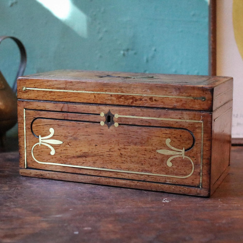 Victorian mahogany tea caddy - mahogany,