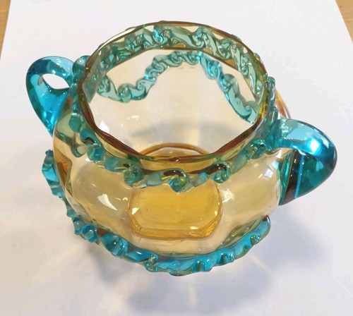 Vintage amber coloured blown