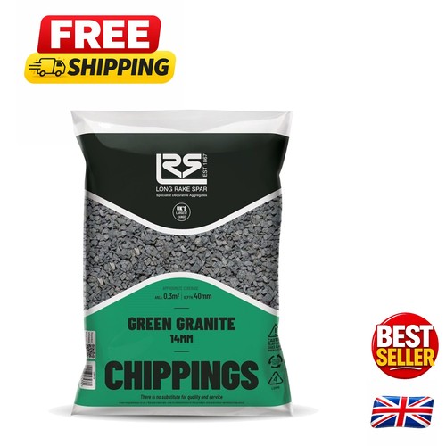 Green granite chippings 14mm - green,