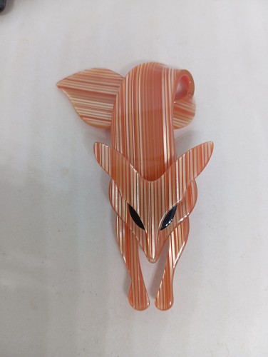 Fox brooch vintage lea - fox, stein