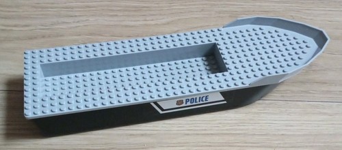 Black lego city police - police, boat