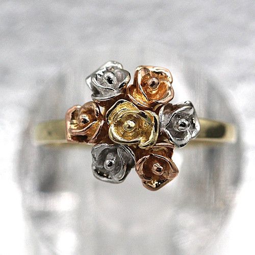 14k tri gold floral - floral, bouquet