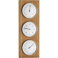 Oak & Metal Trim Barometer