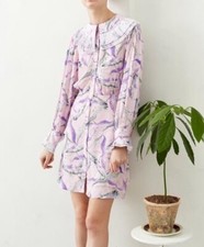 H&M Lilac Bird Printed Pleated