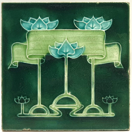 Art nouveau fireplace tile - nouveau,