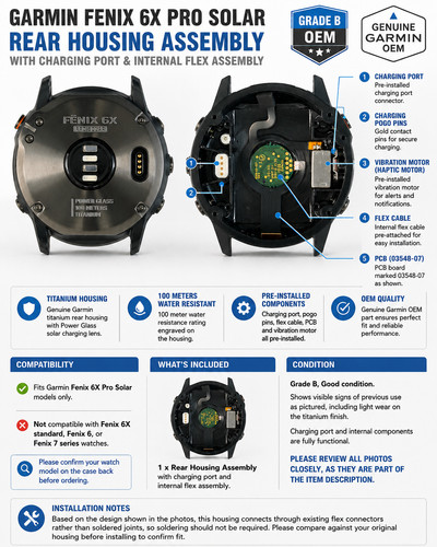 Garmin fenix pro solar - solar, rear
