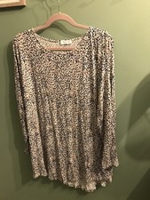 MATALAN PAPAYA XL LADIES LONG SLEEVE ROUND NECK PATTERN TUNIC TOP