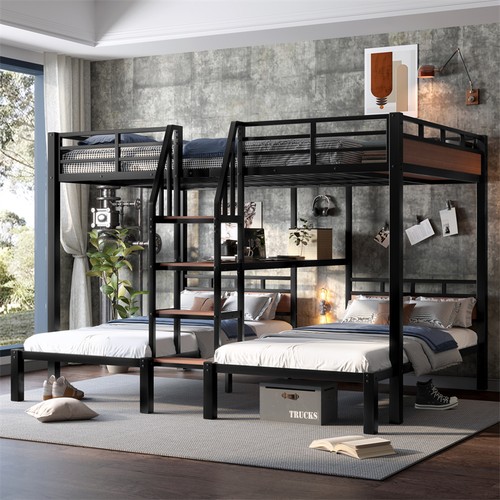 Metal triple bunk beds queen - triple,