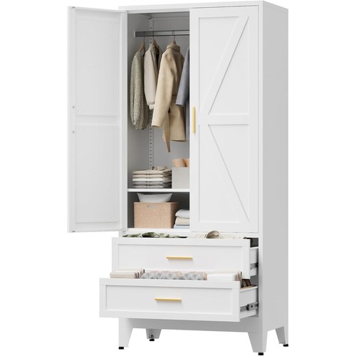 Tall metal wardrobe - 71",