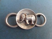 Vintage Sterling Silver Elephant Brooch Birger Haglund from South Africa